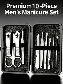 30 piezas Juego de Manicura y Pedicura, Herramientas de Cuidado de Uñas de Acero Inoxidable Profesionales, Juego de Regalo de Lujo para Hombres - Multicolor - Ver 12