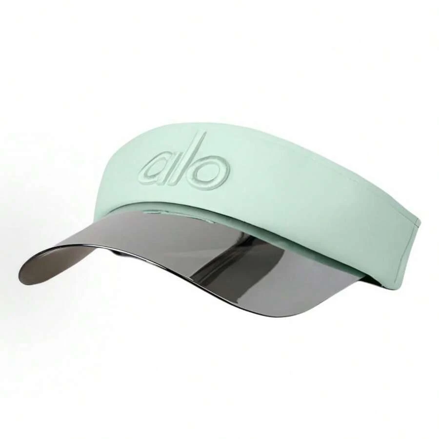 Alo Yoga Logo Embroidered Outdoor Sports Sun Hat, Open Top Hat, Adjustable Buckle Tennis Cap, Unisex Couple Style, Mint Green - 查看 1