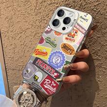 Miniso 名创优品史努比花生徽章模内装饰手机壳，适用于iPhone 17/17 Pro/17 Pro Max/17 Air/16/15/14/13/12/11/X系列，iPhone 17 Pro Max手机壳，iPhone 17 Pro手机壳，iPhone 17手机壳，防刮防褪色，女友款 - 紫色 - 查看 5