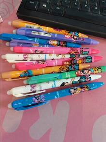 Bộ 12/24 bút bi gel có thể xóa được hình nhóm săn phù thủy K-POP, ngòi 0.5mm viết trơn tru, văn phòng phẩm dành cho người hâm mộ, thích hợp cho năm học mới và làm quà tặng. - Nhiều màu - Xem 6