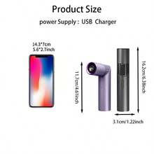 Portable Handheld Turbo Fan, Mini Lipstick Style Fan, 3-In-1 Handheld Fan, USB Rechargeable 3000mAh, Mini Personal Cooling Fan, Suitable For Outdoor, Travel, Beach, Office, Women Gift - Multicolor - View 6