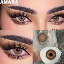 AMARA 1對棕藍色年度隱形眼鏡 棕色染飾隱形眼鏡 14.5mm 萬聖節裝扮用 - FLORENCE-BROWN - 查看 7