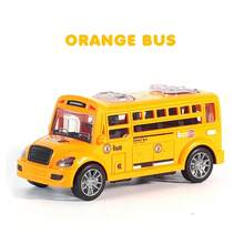 Juguetes de autobús escolar, modelo de coche, vehículo de inercia de varios colores con puertas abiertas, regalo educativo, regalo de cumpleaños para niños - Naranja - Ver 15