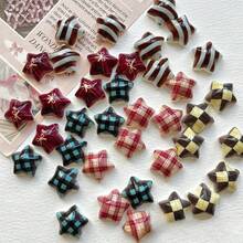 5个/10个/15个格子五角星冰箱贴，可爱树脂星形冰箱贴纸，适用于厨房、卧室和客厅装饰，清新夏日风格家居装饰 - 多色 - 查看 2