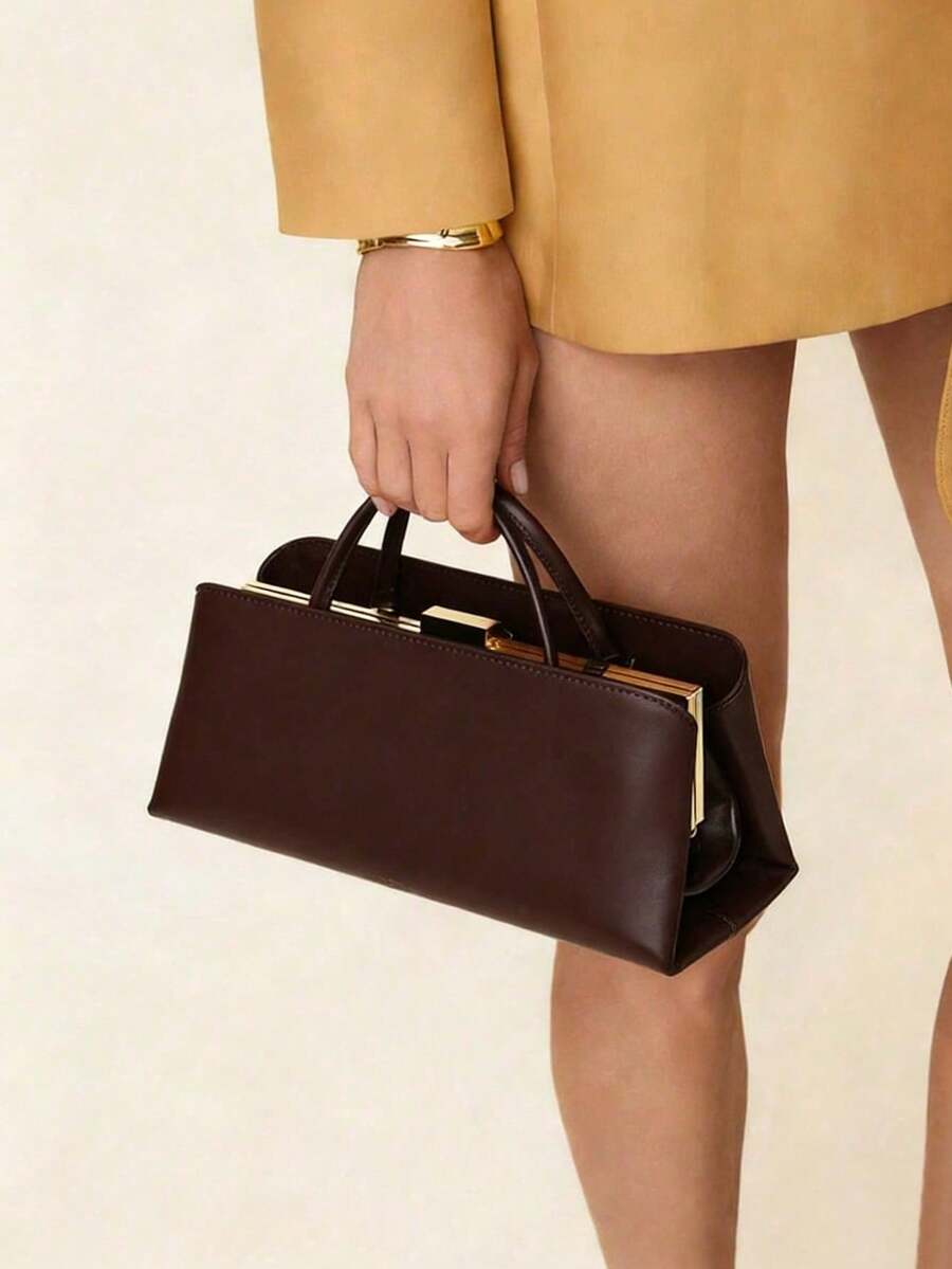 Bolso de mujer con asa de estilo retro - Café - Ver 1