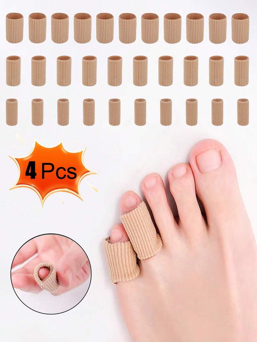 4 buah Pelindung Kaki Musim Panas dari Serat yang Dapat Dipotong, Silikon Anti-Gesekan, Bernapas, Menyerap Keringat, Transparan, Aksesori Sepatu Hak Tinggi & Sepatu Bot, Cocok untuk Sandal dan Sandal Kaki Lebar, Perlengkapan Perjalanan Penting - Krem - View 1