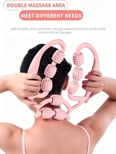 1个按摩滚轮，抗橘皮组织按摩器，身体腿部瘦身滚轮，瑜伽训练器，U型普拉提肌肉放松滚轮，腿部按摩滚轮，包含9个圆形腿部按摩器，肌肉放松，按摩，揉捏和放松滚轮