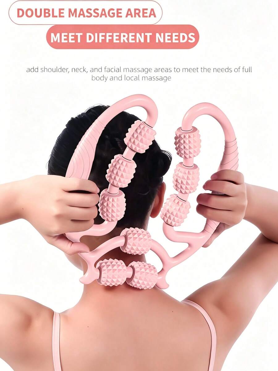 1 Con lăn massage chống cellulite, con lăn massage chân, con lăn làm thon gọn cơ thể, dụng cụ tập yoga, con lăn hình chữ U dùng cho Pilates, con lăn massage chân, bao gồm con lăn massage chân tròn 9 bánh, giúp thư giãn cơ bắp, massage, nhào nặn và thư giãn.