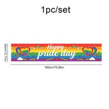 Decoración de fondo para fiesta del Mes del Orgullo LGBTQ+ - TODOS SON BIENVENIDOS AQUÍ, Colgante de pared con corazón colorido - Multicolor - Ver 3