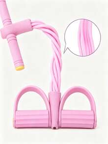 1pc Of Solid Pink 6-Tube Foot Pedal Resistance Band, NBR Foam TPE Sit Up Assistant, Portable Home Fitness Equipment For Abdominal Leg Workout.Resistance Band, Foot Pedal Resistance Band, Sit Up Assistant, Home Fitness Equipment, Abdominal Trainer, Leg Workout Equipment, Pull Rope Exerciser, Elastic Fitness Rope, Portable Workout Tool, TPE Resistance Band, NBR Foam Handle, 6-Tube Resistance Band, Pink Fitness Equipment, Home Gym Gear - Pink - View 6