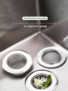 Colador de fregadero de cocina de acero inoxidable - Colador de fregadero con borde ancho duradero - Cesta de recolección de alimentos, se adapta a la mayoría de los tamaños de desagüe - multicolor - Ver 4