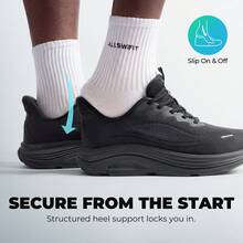 Men's Slip On Wide Toe Box Walking Shoes Hands-Free Barefoot Cushion Running Tennis Arch Support Gym Workout Athletic Fashion Sneakers StediCloud - 黑色 - 查看 8