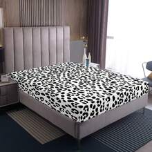 Leopard Print Fitted Sheet Set For Twin Full Queen Size Bed, Ultra Soft & Breathable Polyester Bedding, 1 Fitted Sheet  + 2 Pillowcases, 13 Inch Deep Pocket - Multi 16 - 查看 4