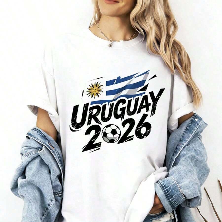 Morocco 2026 World Cup Soccer Fan T-Shirt, Moroccan Flag Football Lover Tee, Atlas Lions World Cup 2026 Supporter Shirt, Morocco National Team Gift,Women's Graphic Print Round Neck Short Sleeve T-Shirt, Summer Casual - 白色 - 查看 1