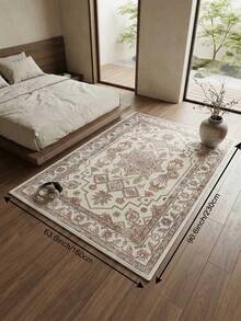 1pc Khaki Floral Style Large Living Room Carpet, Leaf Pattern Print, Fresh Spring/Summer Design, Soft & Comfortable Texture, Easy Care, Non-Slip Bottom, Suitable For Living Room, Bedroom, Kitchen, Dining Room, Entryway, Office And Other Home Decor - Khaki - View 15
