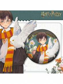Harry Potter 1枚动漫人物金属徽章，罗恩、赫敏、卢娜、马尔福水彩风格胸针，周边礼品，美观徽章，适合装饰背包、外套、牛仔裤，时尚装饰礼品，生日礼物，毕业礼物，粉丝礼物【官方授权】 - 查看 4