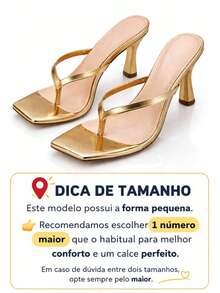 Tamanco Feminino Glam Chic Luxo – Salto Médio 7cm | Elegante, Confortável e Versátil - Dourado - Visão 5