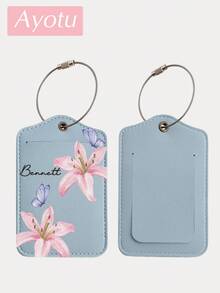 Etiqueta de equipaje personalizada con flores y nombre, etiqueta de equipaje ligera y de moda adecuada para grupos de viaje, etiqueta de identificación de equipaje para mujeres, etiqueta de pase de abordar, etiqueta de identificación de viaje para formación de equipos. Adecuada para mochilas, bolsos y mochilas escolares. Adecuada para viajes de verano e invierno, también se puede usar como etiqueta de identificación para mascotas. Artículos esenciales de viaje, organizador de viaje, decoración de automóvil, regalo perfecto para familiares y amigos - Multicolor - Ver 10