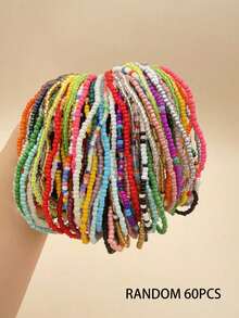 20pcs/Set Pulseras Apilables de Estilo Bohemio con Cuentas Coloridas para Mujeres - Ver 3