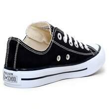 Tenis Casual Feminino Para Academia De Adulto Sola Reta Vulcanizado Kalum Promoção - Preto - Visão 4
