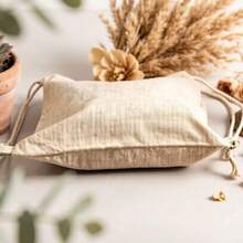 现货空白帆布抽绳袋，创意棉质抽绳袋帆布背包 - 本色 - 查看 5