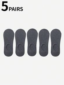 1/5 Pairs Men's Thin Casual Invisible Boat Socks, Suitable For Daily, Party And Home Wear, Spring/Summer - Multicolor - View 8
