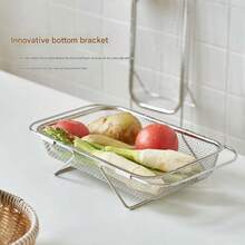 Stainless Steel Retractable Kitchen Sink Drain Basket, Multifunctional Vegetable Fruit Plate Bowl Cutlery Storage Rack - M - View 8