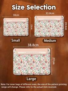 1pc PU Leather Magnetic Shockproof Inner Sleeve Bag, Spring Floral Pattern, Suitable For MacBook Pro 16", Neo 13", Galaxy TAB S10 Ultra And Metabook 14", 11"/13", Lightweight And Portable, 360° Corner Protection, Can Be Used As Mouse Pad/Storage Pouch, Essential Accessory For Business/Study/Travel, Unisex - View 6