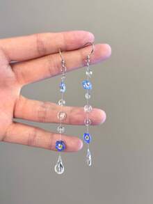 1 Đôi bông tai hình giọt nước bằng nhựa resin thủ công thanh lịch, hình hoa lưu ly khô, thích hợp để đeo hàng ngày, hẹn hò, đi nghỉ mát ở biển, làm quà tặng cho người thân yêu. - Trong sáng - Xem 7