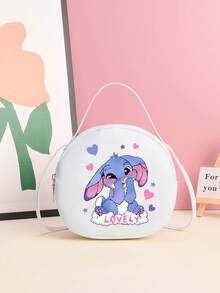 1pc Girls' Cute Fashion Mini Round Bag, Adorable Printed Faux Leather Crossbody Shoulder Bag With Rabbit, Cat, Unicorn Designs, Ideal Birthday Gift - 2221 Blue Rabbit - View 17
