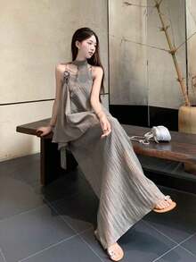 Women Long Dresses - Grey - View 7