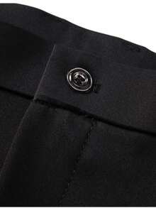 Men's Summer Shorts, Business Casual Minimalist Solid Color Crown Shorts - Black - View 4