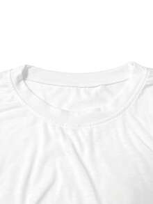 Camiseta de Manga Corta para Mujer, Estilo , Estampado Mandala Azul-Verde, Primavera Verano Otoño, Elegante, Versátil, Casual, Deportiva, Cuello Redondo, Suave y Cómoda, Tallas S-XXL, Novedad 2026 - 100% Algodón Transpirable - Blanco - Ver 4