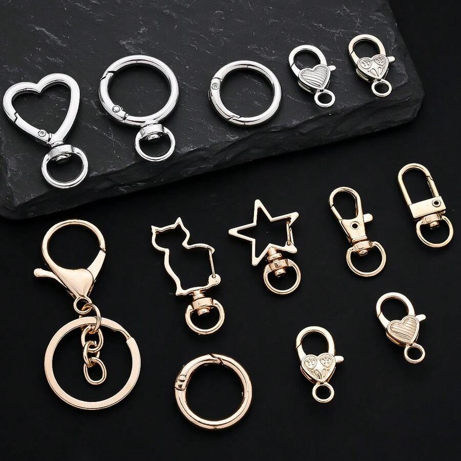 30个12x32mm DIY五金配件旋转包带扣锌合金项圈登山扣龙虾扣钥匙链通用扣 - A - 查看 1