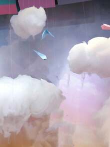 1pc Artificial Cloud Decor, Multiple Sizes Available, Suitable For Living Room, Bedroom And Ceiling Decoration, Can Be Used As Feature Wall, Wedding/Birthday/Display Decor, Home Decor, Room Decor And Wall Decor - White - View 3