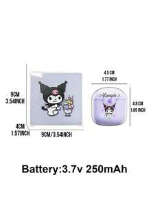 Auriculares inalámbricos TWS, Capacidad de batería: 3.7V 250mAh, Adopta tecnología Bluetooth 5.4, Con 60 horas de tiempo de reproducción súper largo, Excelente calidad de sonido, Sincronización de audio para juegos y diseño de uso semi-intrauricular - Una opción ideal para amantes de la música, jugadores y entusiastas de la moda. - Kuromi púrpura - Ver 9