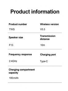 Tai nghe không dây, Tai nghe Bluetooth, Tai nghe nhét tai không dây - Khử tiếng ồn âm thanh nổi, Bluetooth 5.3, Âm thanh độ nét cao, Thời lượng pin cực dài, Lý tưởng cho nghe nhạc, tập thể dục, du lịch, Tương thích với các thiết bị thông minh - trắng - Xem 11