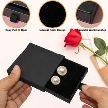 2 Packs Square Jewelry Boxes Cardboard Jewelry Box With Lids Necklace Earring Storage Bracelets Earrings Ring Jewelry (Pink) - Pink - 查看 4