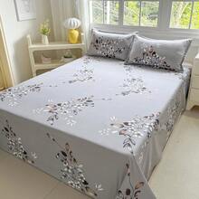 Set Sprei Motif Bunga 3 Buah (Termasuk Sarung Bantal, Tidak Termasuk Isi Bantal), 100% Kain Poliester, Dapat Dicuci, Lembut & Tahan Lama, Cocok Untuk Kamar Tidur Atau Kamar Tamu, Perlengkapan Tempat Tidur Rumah Minimalis Modern - Satu helai daun menandai datangnya musim gugur. - View 4