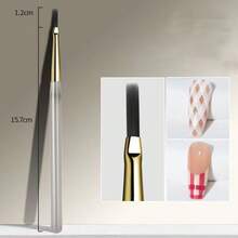 1pc Or Multi-Pack Plaid Pattern Nail Art Brushes, Manicure Painting Tools - Champagne - View 4