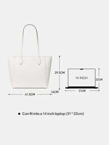 Kate Spade KS DANA 女士大容量手提包/单肩包，带宽肩带 - 白色 - 查看 4