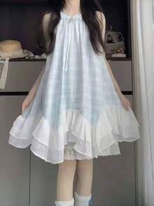 Women Short Dresses - Baby Blue - View 1