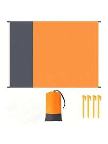 1件超大号五色速干沙滩毯，户外野餐垫，公园座椅垫，花园地毯，超大号防水沙滩垫，便携式野餐毯，庭院草坪垫，公园草坪垫，旅行徒步露营垫，户外用餐配件，轻便沙滩必备品，尺寸150*150厘米→300*300厘米，配有4个地钉和收纳袋。可作为情人节礼物送给女友，打造舒适的私人空间。 - 彩色 - 查看 56