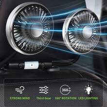 360° Rotating 3-Speed Rear Seat Car USB Fan With LED Light, Powerful Cooling For RV, Truck, Backseat Passengers - Multicolor - View 7