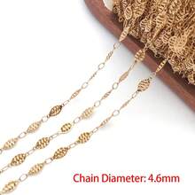 Dây chuyền mặt dây chuyền bằng thép không gỉ dài 1 mét, mạ vàng và bạc, hình ngôi sao/trái tim/thập giá/vuông/oval, dùng để tự làm trang sức, vòng cổ/vòng tay/vòng chân. - Nhiều màu - Xem 15