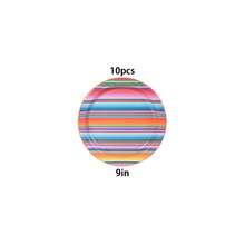 10/20/40 Pcs,Mexican Style Disposable Paper Plates Set, Cinco De Mayo Party Tableware Supplies,Color Striped Mexican Dessert Plates,7 Inch & 9 Inch Thickened Party Plates Themed Parties And Holiday Festival Table Decorations - Multicolor - View 13