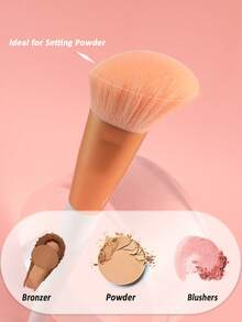1 Stück schräger Rouge-Pinsel, geeignet für Creme- und Puder-Rouge, Make-up-Pinsel für das Gesicht, Rouge-Pinsel, Konturpinsel, Bronzer-Pinsel, Puder-Pinsel - Rot-Weiß - Übersicht 2