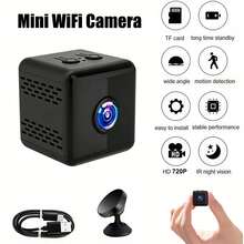 Wireless Smart Indoor Camera – 2.4GHz WiFi, Small Rechargeable Battery Camera, App Control, Remote View, Motion Detection, Night Vision, SD Card & Cloud Storage, Compact Design – Ideal For Baby, Pet, Car, Room, Home, Office Monitoring - Camera WiFi K13 - Xem 3