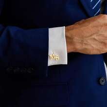 Gemelos personalizados con inicial, gemelos personalizados para padrinos de boda, gemelos de boda, propuesta a padrinos, regalo para el mejor hombre, regalo del Día del Padre para él - Multicolor - Ver 8