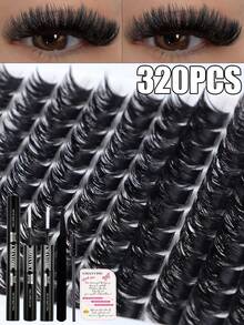 Bộ mi giả D Curl 448/384/320 sợi, kèm keo dán mi, cọ mi và nhíp. Dễ sử dụng cho người mới bắt đầu, tạo hiệu ứng mi mềm mại, tự nhiên, bồng bềnh và dày dặn. Mi giả tự nối, phù hợp với nhiều hình dạng mắt. - Nhiều màu - Xem 5